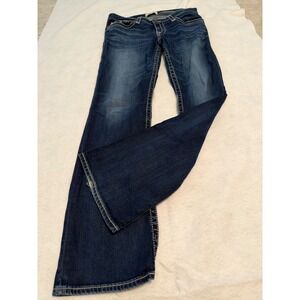 Big Star Maddie Bootcut Jeans Dark Wash Stretch Denim Size 30R Low Rise Womens